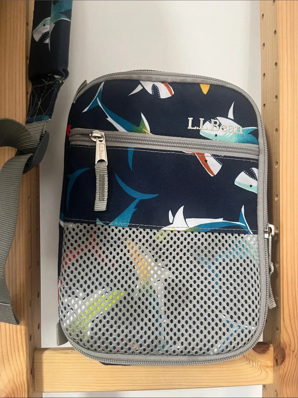 LL Bean Kids  Jr 17L Shark Print Bookbag